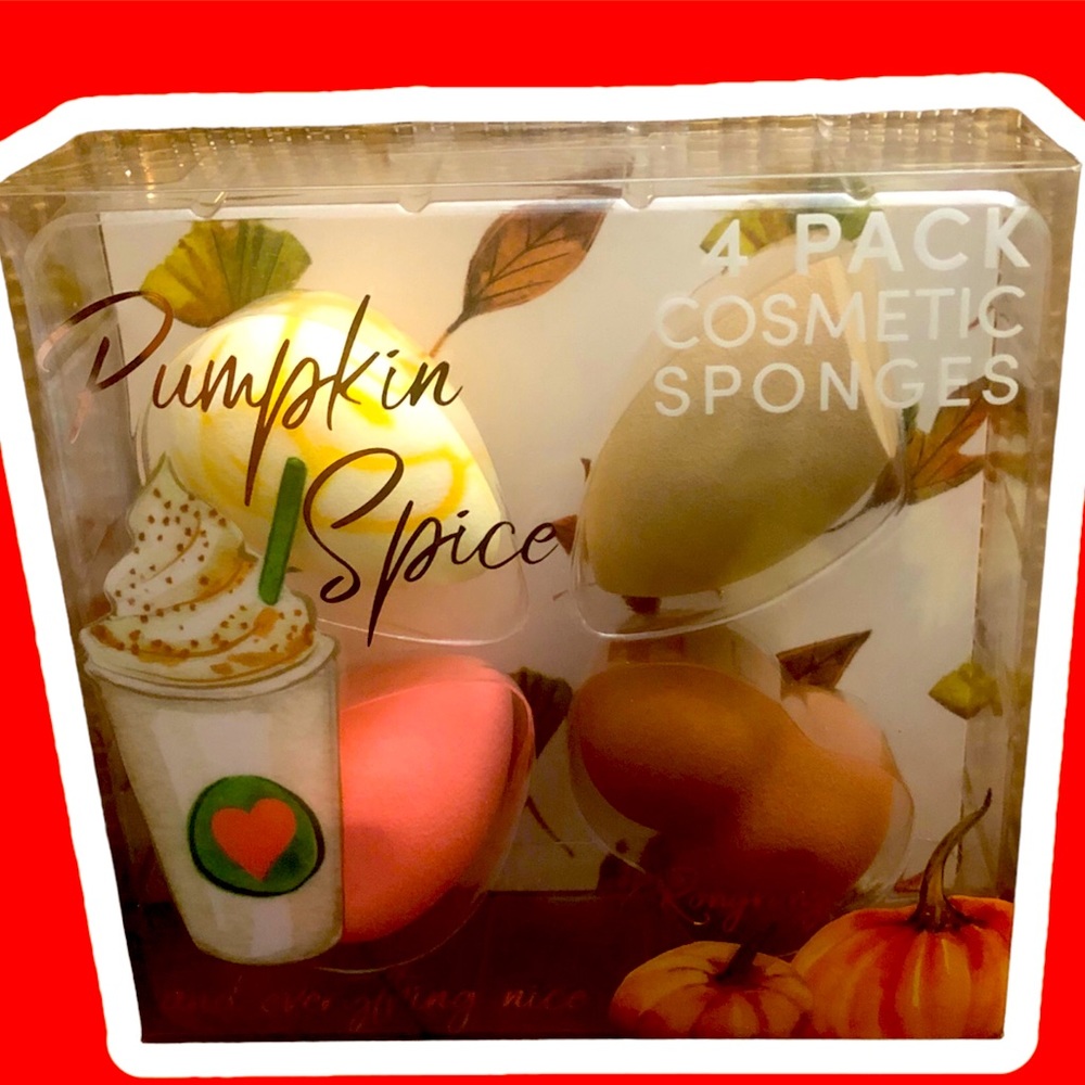 NWT Rongrong Cosmetic Sponges 4 pack Pumpkin Spice